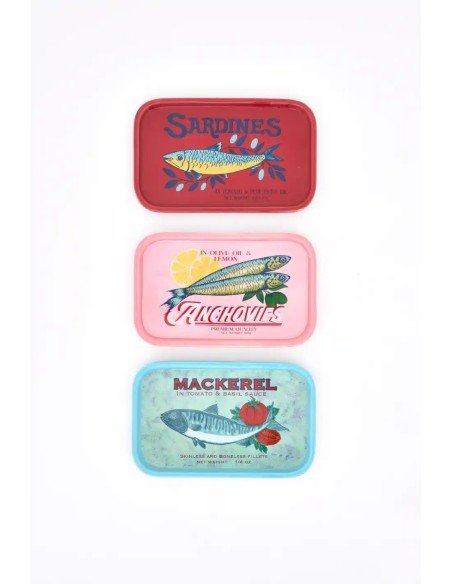  Plato vintage sardinas de dolomita - Rojo 
