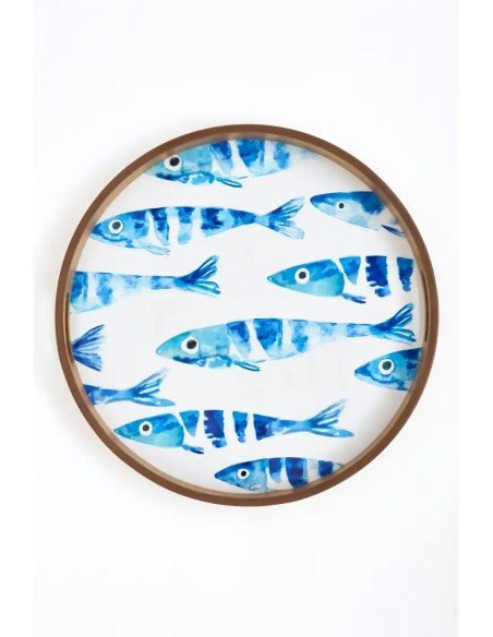 bandeja grande peces acuarela 