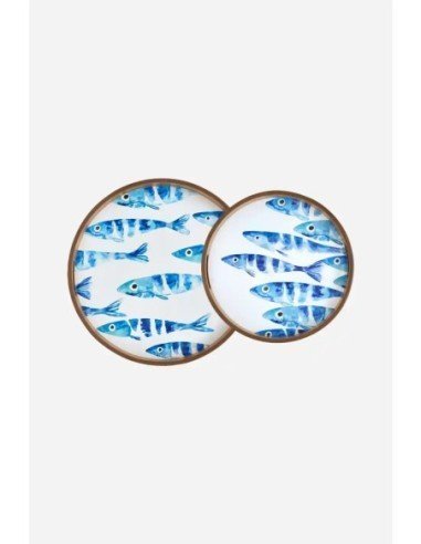  bandeja pequeña peces acuarela