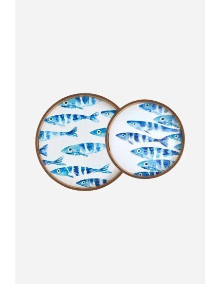  bandeja pequeña peces acuarela