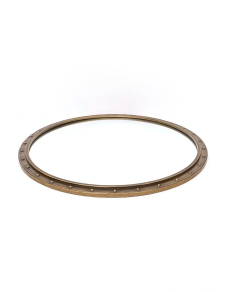 Espejo decorativo ojo de buey de 35 cm para ambientes náuticos, rústicos y vintage.