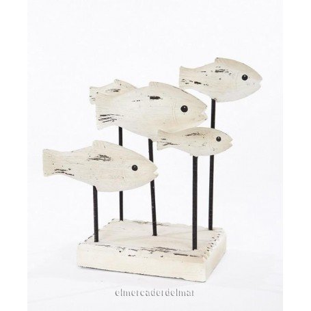 Decoración marinera peces en madera
