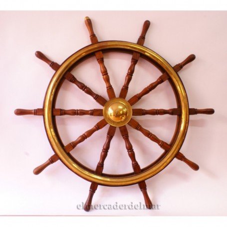 Rueda de Timón en madera y latón