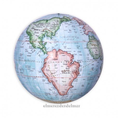 Globo terrestre del mapa del mundo