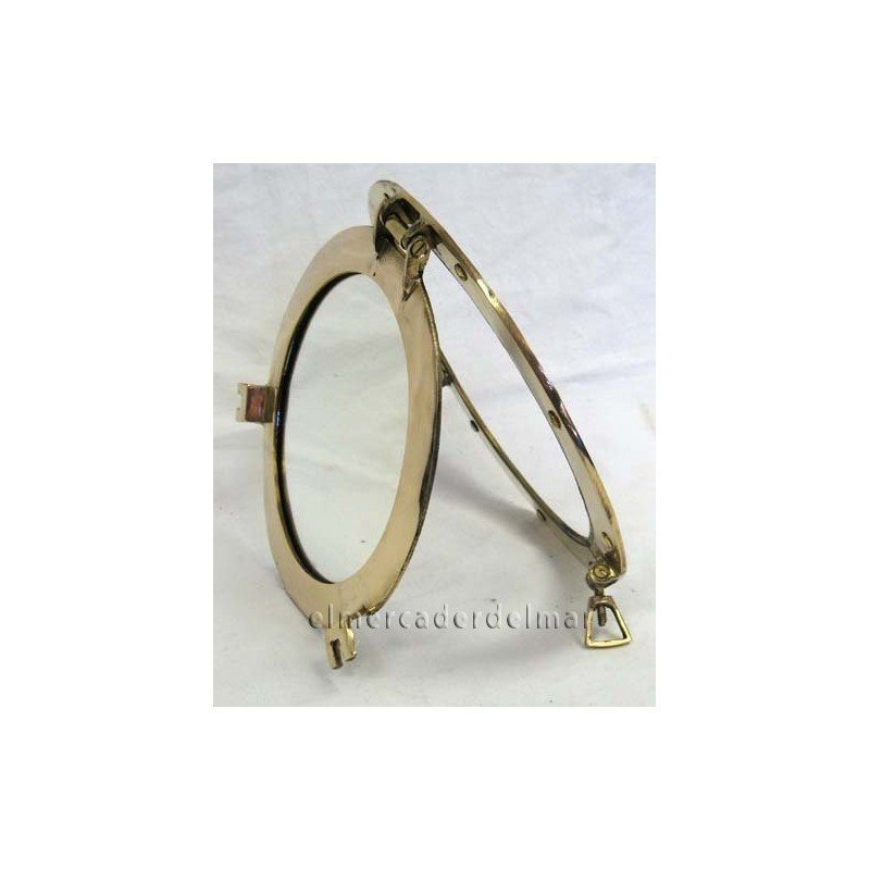 Ojo de buey náutico con espejo en latón