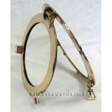 Ojo de buey náutico con espejo en latón