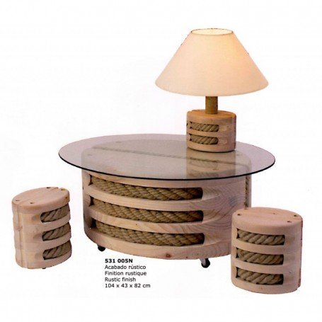 MESA DE CENTRO CUADERNAL DE MADERA NATURAL