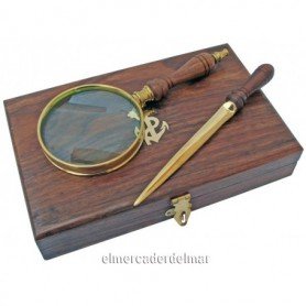 Estuche náutico con instrumentos marineros