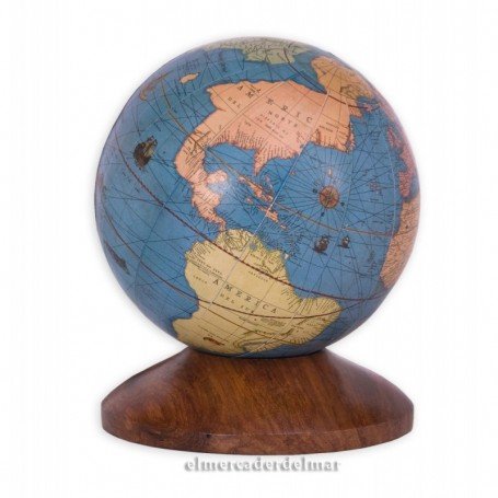 Globo terrestre mapamundi con peana