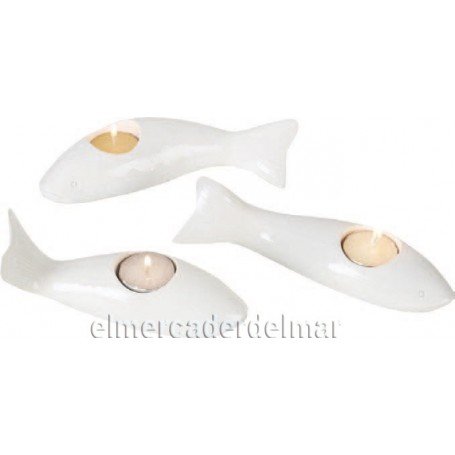 Portavela en forma de pez