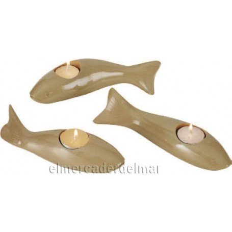 Portavelas marinero en forma de pez