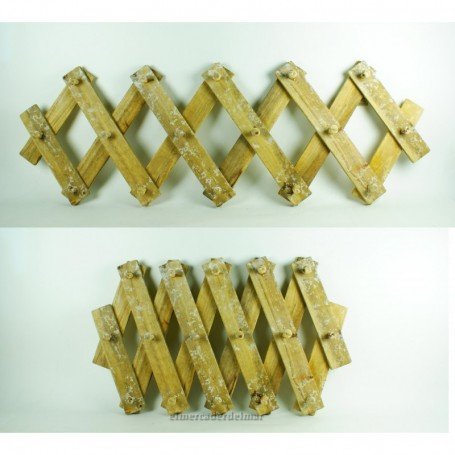 Colgador de madera rustica extensible