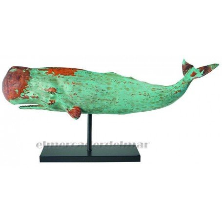 Cachalote de resina con base.