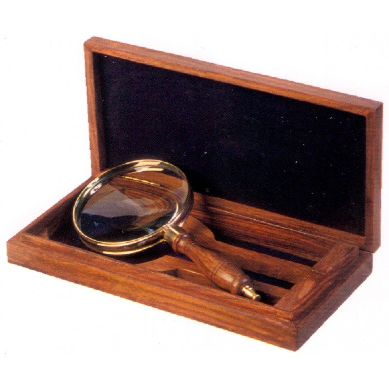 Lupa náutica con caja madera