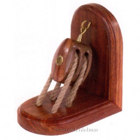 Sujetalibros POLEA CUADERNAL náutico en madera