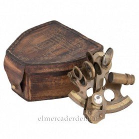 Sextante estuche cuero