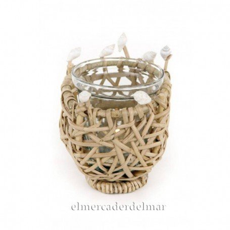 Porta velas náutico de mimbre