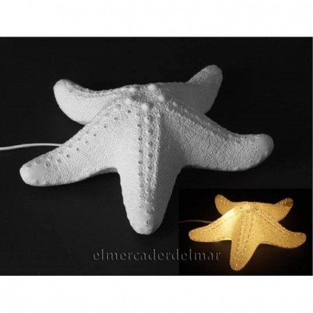 LÁMPARA NÁUTICA ELÉCTRICA ESTRELLA DE MAR PORCELANA