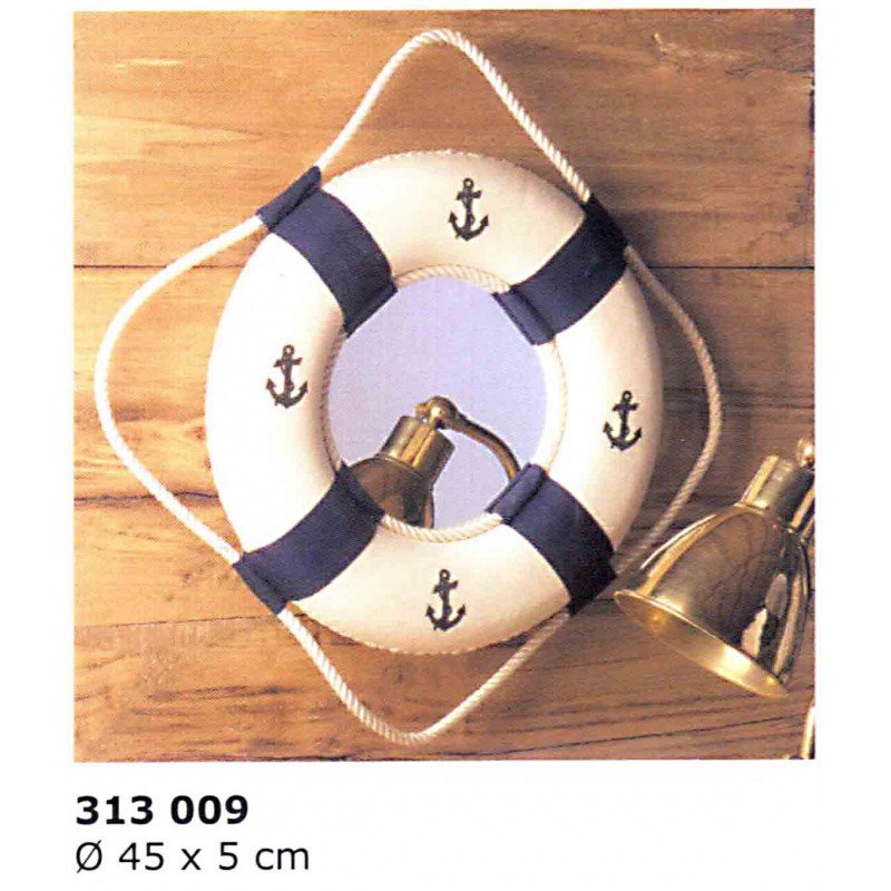 Salvavidas náutico decorativo azul con espejo