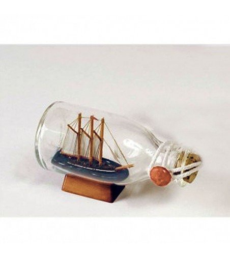Maqueta naval en botella de artesanía náutica
