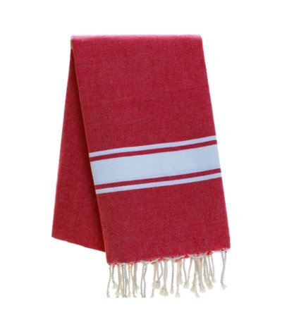 Pareo Fouta de Tejido Plano rojo en Decoración Mar