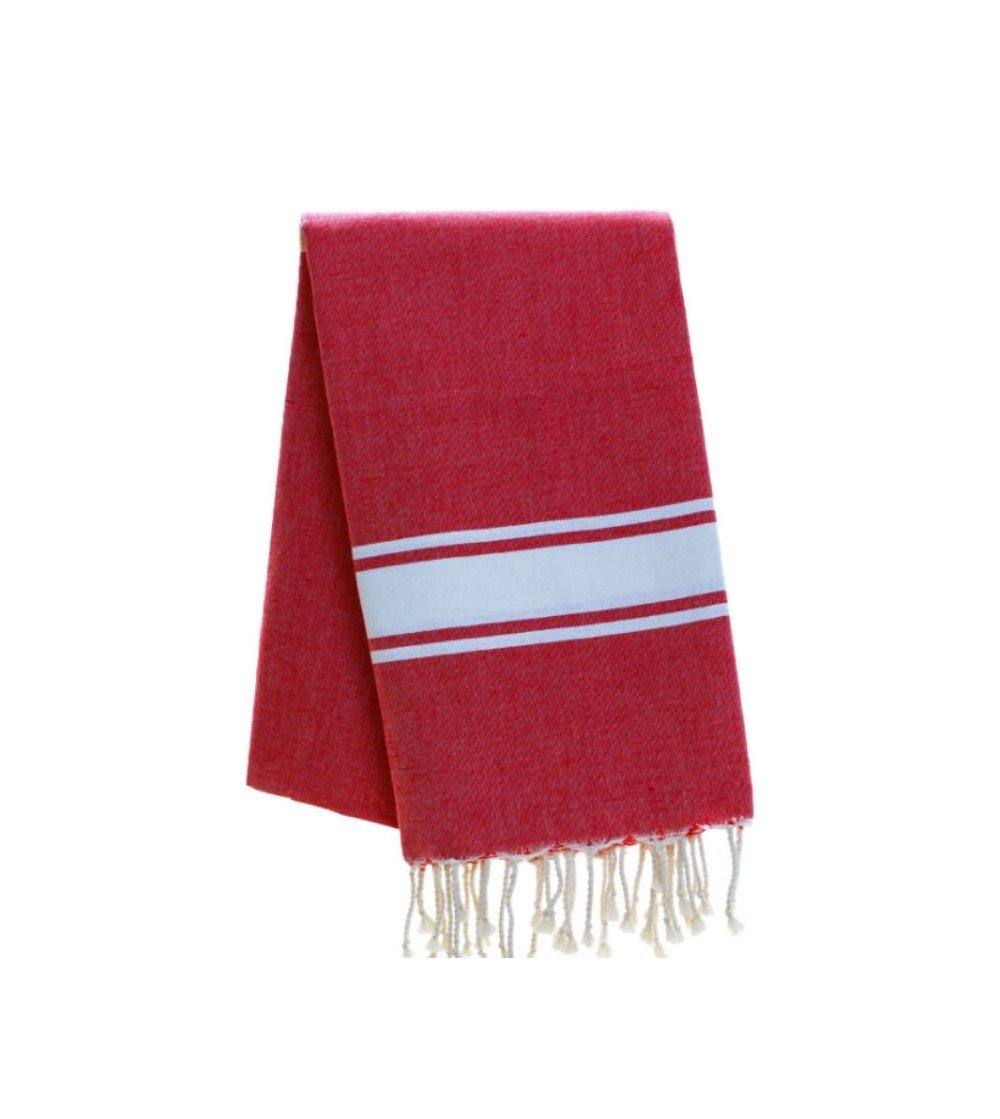 Pareo Fouta de Tejido Plano rojo en Decoración Mar