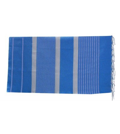 Pareo Fouta de Tejido Plano azul cielo y azul real en Decoración Mar