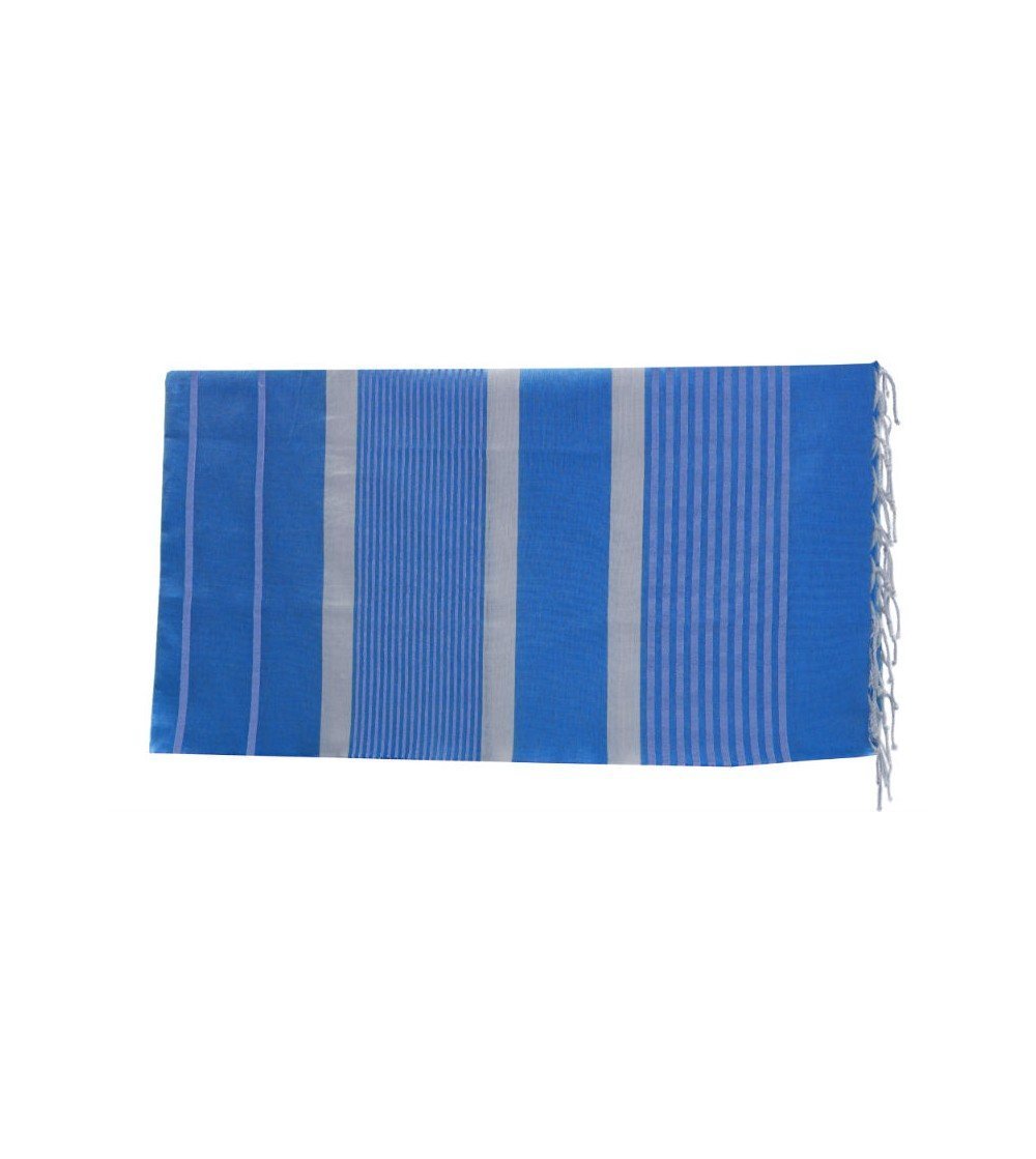 Pareo Fouta de Tejido Plano azul cielo y azul real en Decoración Mar