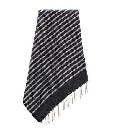 Pareo Fouta de Tejido Plano gris oscuro en Decoración Mar