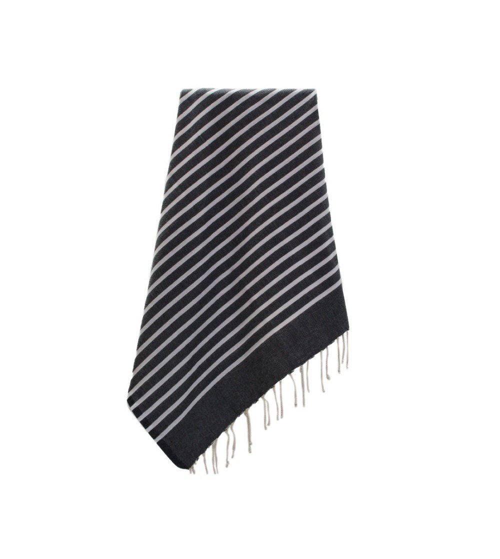 Pareo Fouta de Tejido Plano gris oscuro en Decoración Mar