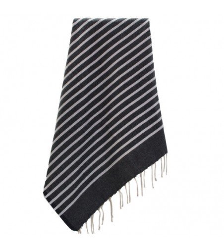 Pareo Fouta de Tejido Plano gris oscuro en Decoración Mar