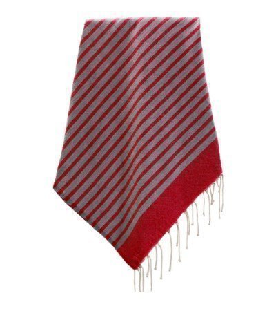 Pareo Fouta de Tejido Plano gris y rosa en Decoración Mar