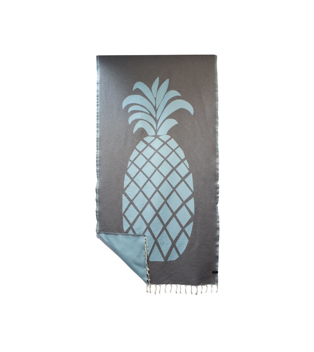 Pareo Fouta de Tejido Jacquard | Modelo Piña Azul 1 m x 2 m en Decoración Mar