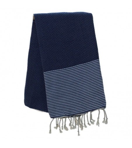 Pareo Fouta de Tejido nido de abeja Modelo lili azul marino 1 m x 2 m Pareo Fouta de Tejido nido de abeja Modelo lili azul marino 1 m x 2 m