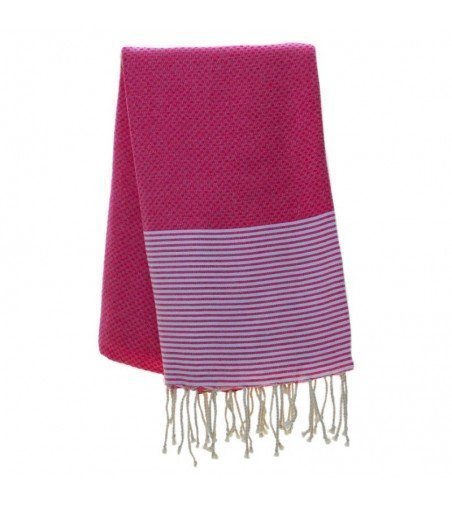 Pareo Fouta de Tejido nido de abeja Modelo lili rosa fucsia  1 m x 2 m Pareo Fouta de Tejido nido de abeja Modelo lili rosa fucsia  1 m x 2 m