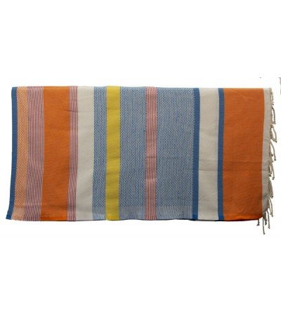 Pareo Fouta de Tejido nido de abeja Modelo Hossegor naranja  1 m x 2 m