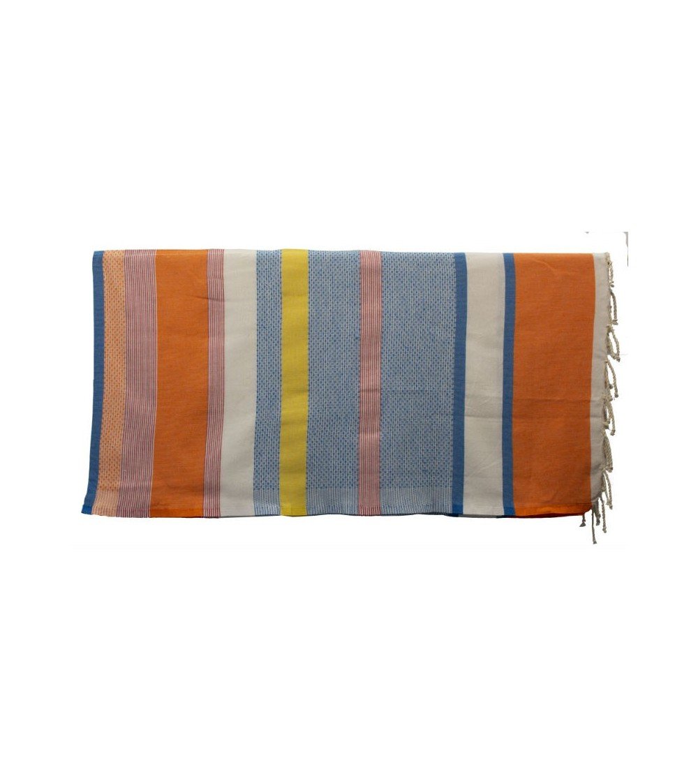 Pareo Fouta de Tejido nido de abeja Modelo Hossegor naranja  1 m x 2 m