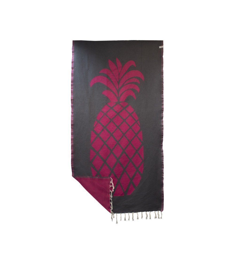 Pareo Fouta de Tejido Jacquard | Modelo Piña Roja 1 m x 2 m en Decoración Mar