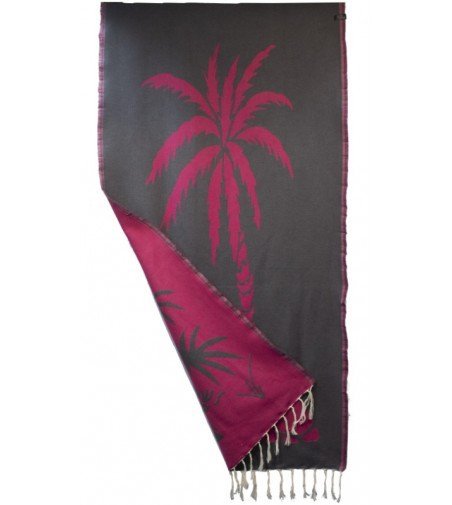 Pareo Fouta de Tejido Jacquard | Modelo Palmera Fucsia en Decoración Mar