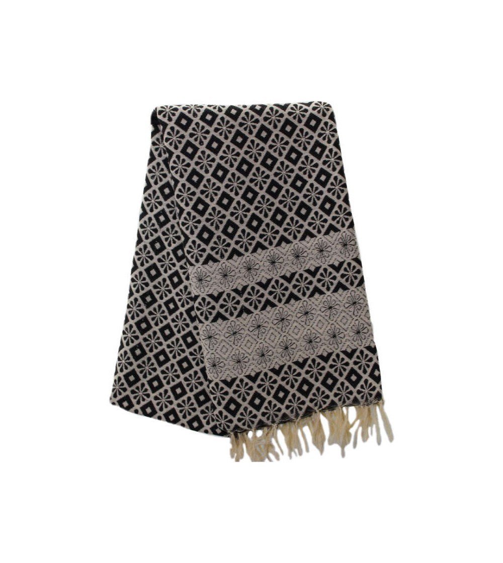 Pareo Fouta de Tejido Jacquard | Modelo Cartago negro en Decoración Mar