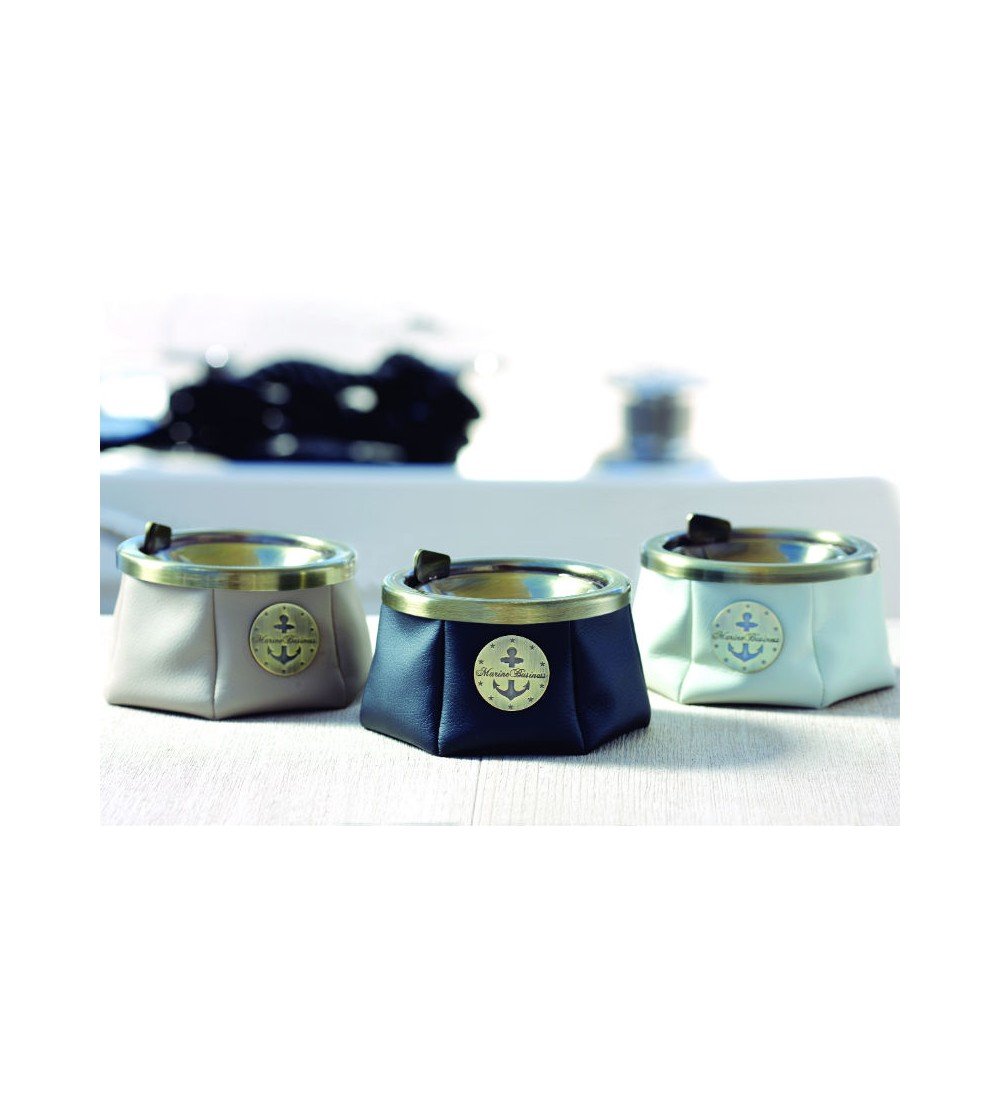 Cenicero náutico antideslizante | Modelo Blue Navy de ante en Decoración Mar