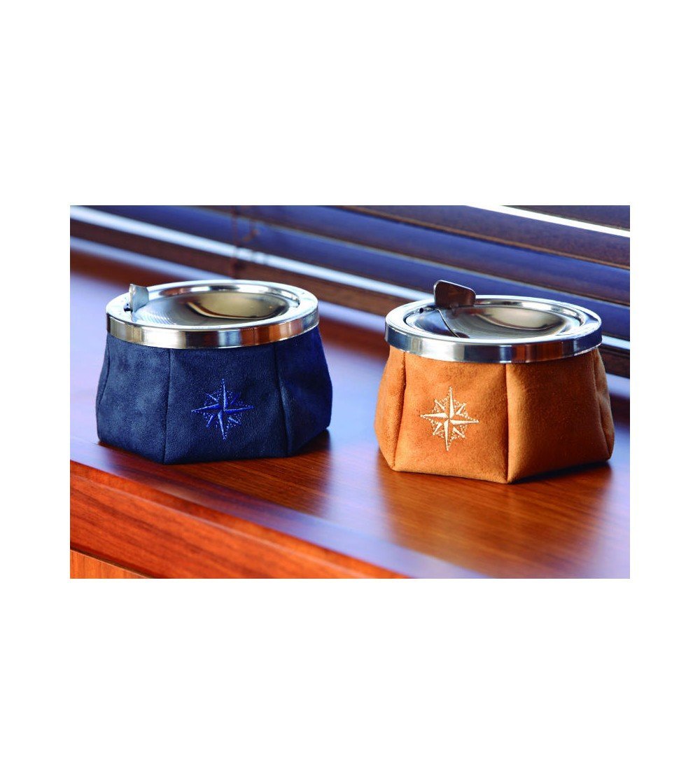 Cenicero náutico antideslizante | Modelo Blue Navy de ante en Decoración Mar