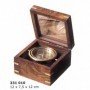 Brújula náutica en caja de madera tapa de cristal