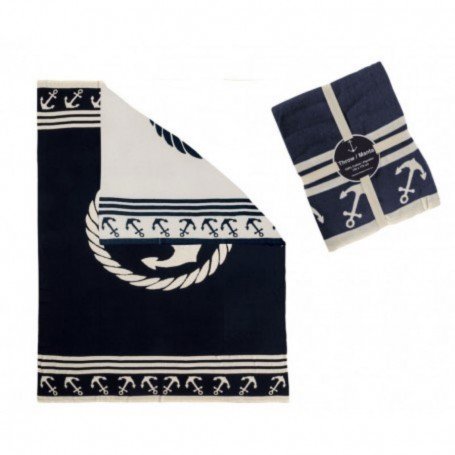 Manta marinera de algodón 'Ancla' en DecoraciónMar.com