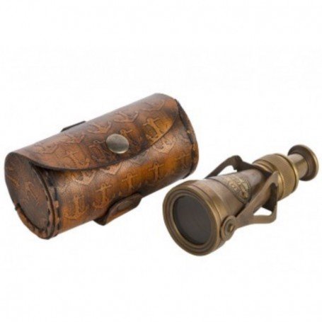 Monocular náutico con estuche de cuero en decoracionmar.com