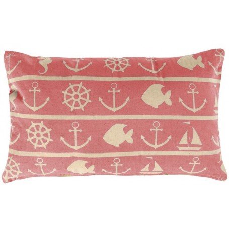 Cojín náutico con funda rosa en decoracionmar.com