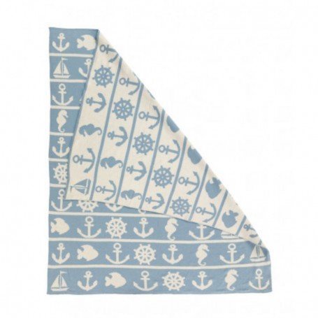 Manta marinera de algodón azul en decoracionmar.com