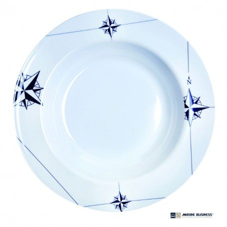 Pack de vajilla de melamina irrompible Northwind (6 servicios) en decoracionmar.com para decoración náutica y marinera