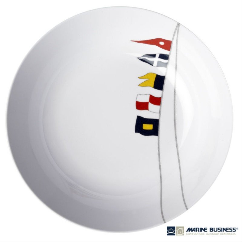 Pack de vajilla de melamina irrompible Regata (6 servicios) en decoracionmar.com para decoración náutica