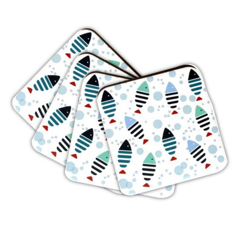 Juego de posavasos marinero 'Peces' en decoracionmar.com para decoración náutica